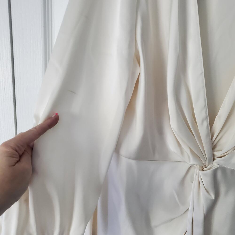 Theory Twist Front Blouse Shirt Size 8 – Elegant Minimalist Top - Picture 10 of 12
